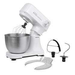 Daewoo Essentials Stand Mixer 3.5 Litres With Stainless Steel Bowl, 3 Attachments Flat Beater, Balloon Whisk, Dough Hook, Splash Guard, 12 Speeds Plus Pulse, Suction Feet For Stability