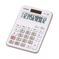 Casio MX-12b-WE – Desktop Calculator – 12 Digit Solar and Battery Powered (14.7 x 10.7 x 2.9 cm) (White)