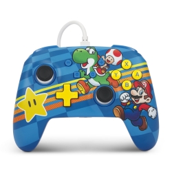 PowerA Enhanced Wired Controller for Nintendo Switch and Oled Model, Advance Gaming Buttons, 3.5mm Stereo Jack and Anti-Friction Rings, Officially Licensed: Mushroom Kingdom Friends